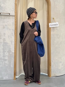 「アイテム（つなぎ/オールインワン）」を使った、きな☆ki_naさん（レディース・153cm）の秋コーディネート