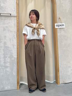 「アイテム（バンダナ/スカーフ）」を使った、きな☆ki_naさん（レディース・153cm）の秋コーディネート