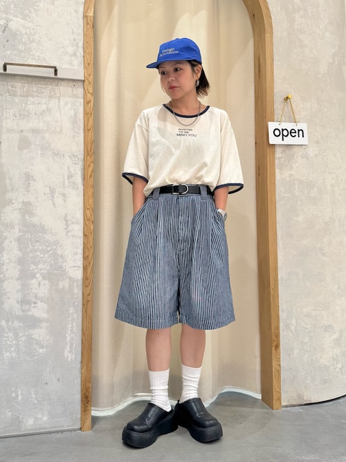 シアースラブロゴ刺繍リンガーTee