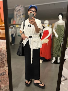 「un/neu（アンノイ）のアイテム」を使った、きな☆ki_naさん（レディース・153cm）の夏コーディネート