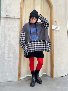 「アイテム（ニットキャップ/ビーニー）」を使った、きな☆ki_naさん（レディース・153cm）の秋コーディネート