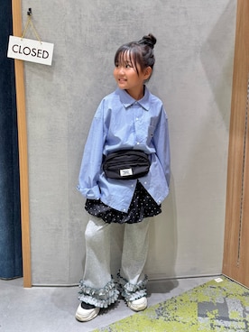 「CIAOPANIC TYPY（チャオパニックティピー）のアイテム（パンツ）」を使った、きな☆ki_naさん（キッズ・124cm）の春コーディネート