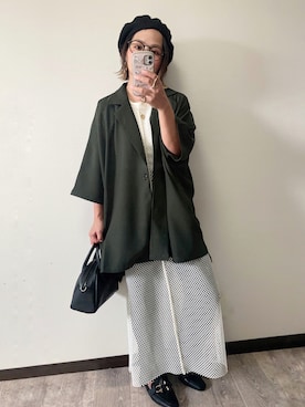 「メガネ女子」｜「アイテム（セットアップ）」を使った、きな☆ki_naさん（レディース・153cm）の秋コーディネート