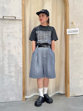 「アイテム（キャップ）」を使った、きな☆ki_naさん（レディース・153cm）の夏コーディネート