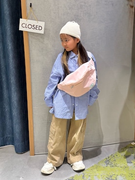 「CIAOPANIC TYPY（チャオパニックティピー）のアイテム（バッグ）」を使った、きな☆ki_naさん（キッズ・124cm）の春コーディネート