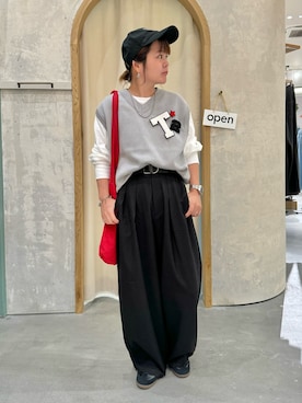 「秋服」｜「アイテム（ベスト、グレー系）」を使った、きな☆ki_naさん（レディース・153cm）の秋コーディネート