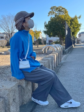 「14+（イチヨンプラス）のフェイクファーフライトキャップ（キャップ）」を使った、きな☆ki_naさん（レディース・153cm）の冬コーディネート