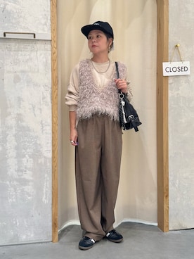 「アイテム（キャップ）」を使った、きな☆ki_naさん（レディース・153cm）の秋コーディネート