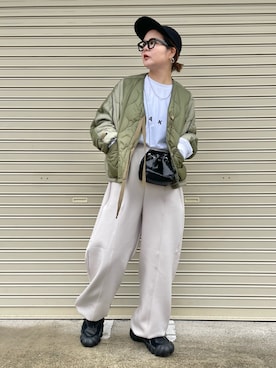 「Onitsuka Tiger（オニツカタイガー）のアイテム」を使った、きな☆ki_naさん（骨格ストレート・レディース・153cm）の冬コーディネート