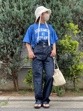 「SOMETHING（サムシング）のアイテム（オールインワン・サロペット）」を使った、きな☆ki_naさん（レディース・153cm）の夏コーディネート