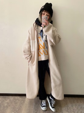「antiqua」｜「アイテム（その他アウター）」を使った、きな☆ki_naさん（レディース・153cm）の冬コーディネート