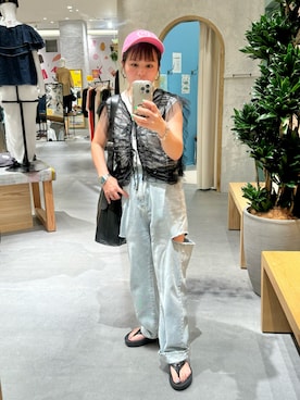 「un/neu（アンノイ）のアイテム」を使った、きな☆ki_naさん（レディース・153cm）の夏コーディネート