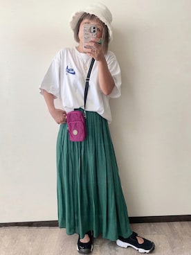 「GRL（グレイル）のアイテム（帽子）」を使った、きな☆ki_naさん（レディース・153cm）の夏コーディネート
