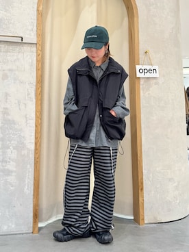 「アイテム（スウェットパンツ）」を使った、きな☆ki_naさん（レディース・153cm）の冬コーディネート