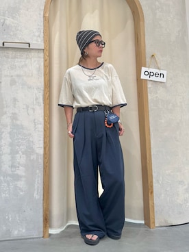 「アイテム（スラックス）」を使った、きな☆ki_naさん（レディース・153cm）の夏コーディネート
