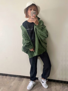「GRL（グレイル）のアイテム（帽子）」を使った、きな☆ki_naさん（レディース・153cm）の秋コーディネート