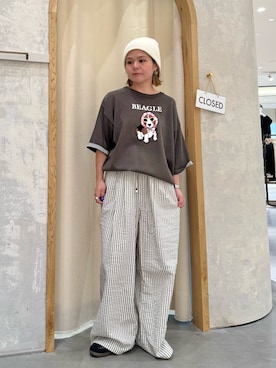 「CIAOPANIC TYPY（チャオパニックティピー）のアイテム（帽子）」を使った、きな☆ki_naさん（レディース・153cm）の夏コーディネート