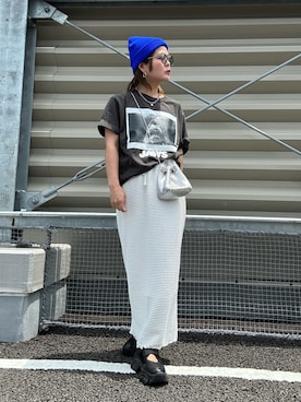 「UCS（ユーシーエス）のアイテム（Tシャツ/カットソー）」を使った、きな☆ki_naさん（骨格ストレート・レディース・153cm）の夏コーディネート