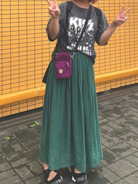 「GU（ジーユー）のアイテム（バックパック/リュック）」を使った、きな☆ki_naさん（レディース・153cm）の夏コーディネート