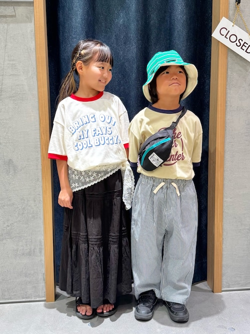 【KIDS】【プチプラ】アソート柄リンガーTEE