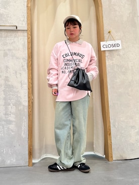 「CIAOPANIC TYPY（チャオパニックティピー）の【2025年S/S新作】LOGO刺繍プチプラキャップ（キャップ）」を使った、きな☆ki_naさん（レディース・153cm）の冬コーディネート