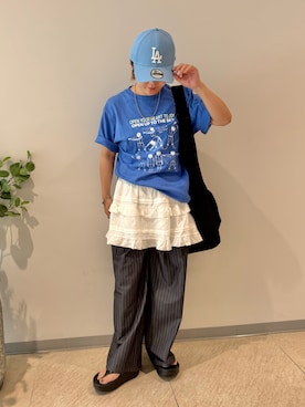 「アイテム（キャップ）」を使った、きな☆ki_naさん（レディース・153cm・40代）の夏コーディネート