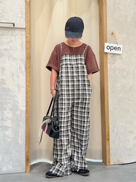 「アイテム（サロペット/オーバーオール）」を使った、きな☆ki_naさん（レディース・153cm）の夏コーディネート