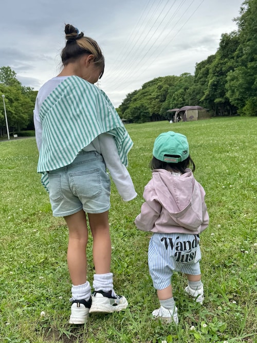 【KIDS】バックロゴアソートストライプ柄シャツ