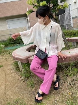 「Ungrid（アングリッド）のアイテム（スラックス）」を使った、きな☆ki_naさん（レディース・153cm）の夏コーディネート