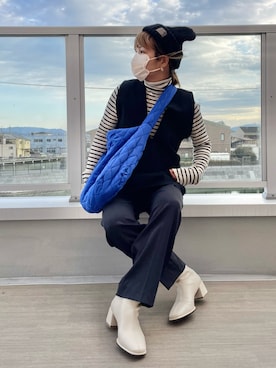 「ANGIE（アンジー）のアイテム（ニット/セーター）」を使った、きな☆ki_naさん（レディース・153cm）の冬コーディネート