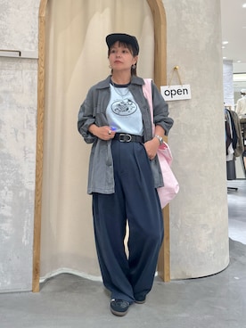 「GEVACO（ゲバコ）のアイテム（Tシャツ/カットソー）」を使った、きな☆ki_naさん（レディース・153cm）の秋コーディネート