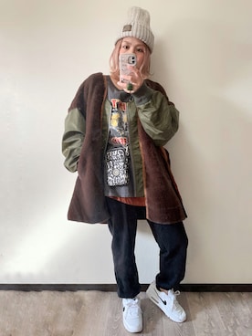 「etsinta（エシンタ）のアイテム（その他アウター）」を使った、きな☆ki_naさん（レディース・153cm）の秋コーディネート