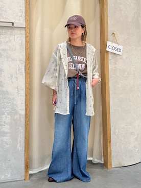 「アイテム（PC・スマホグッズ/家電、ブルー系）」を使った、きな☆ki_naさん（レディース・153cm）の秋コーディネート