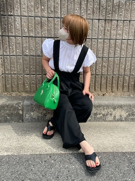 「coca（coca）（コカ）のアイテム（サロペット/オーバーオール）」を使った、きな☆ki_naさん（レディース・153cm）の夏コーディネート
