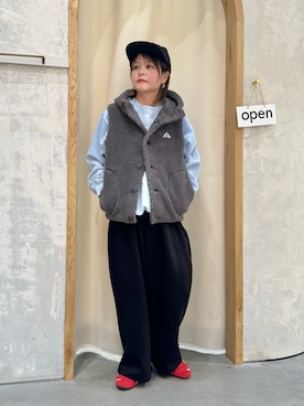 「アイテム（ベスト、グレー系）」を使った、きな☆ki_naさん（レディース・153cm）の冬コーディネート