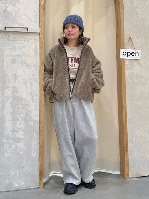 セール】【UNISEX】スラックス見え/あったかワイドスウェットパンツ