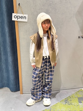 「アイテム（ブルゾン）」を使った、きな☆ki_naさん（キッズ・123cm）の冬コーディネート