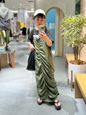 「un/neu（アンノイ）のアイテム」を使った、きな☆ki_naさん（レディース・153cm）の夏コーディネート