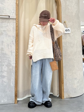 「アイテム（帽子）」を使った、きな☆ki_naさん（レディース・153cm）の秋コーディネート