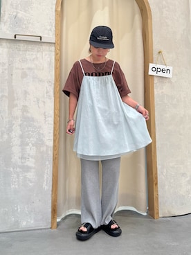「アイテム（キャップ）」を使った、きな☆ki_naさん（レディース・153cm）の夏コーディネート