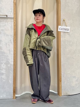 「アイテム（ダウンジャケット/コート）」を使った、きな☆ki_naさん（レディース・153cm）の秋コーディネート