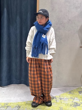 「アイテム（マフラー）」を使った、きな☆ki_naさん（レディース・153cm）の冬コーディネート