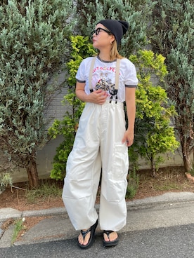 「アイテム（ニットキャップ/ビーニー）」を使った、きな☆ki_naさん（レディース・153cm）の夏コーディネート