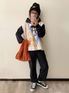 「DAISO（DAISO）のアイテム」を使った、きな☆ki_naさん（レディース・153cm）の冬コーディネート