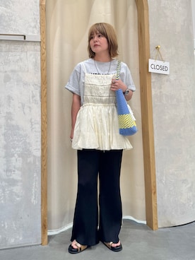 「アイテム（トートバッグ、ブルー系）」を使った、きな☆ki_naさん（レディース・153cm）の夏コーディネート