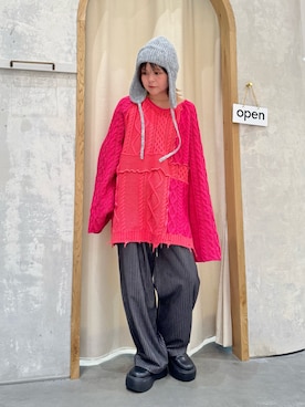 「アイテム（ニットキャップ/ビーニー、グレー系）」を使った、きな☆ki_naさん（レディース・153cm）の秋コーディネート