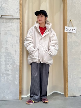 「アイテム（ダウンジャケット/コート）」を使った、きな☆ki_naさん（レディース・153cm）の秋コーディネート