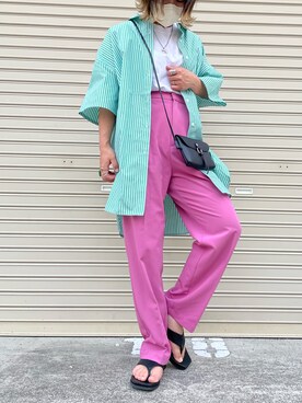 「Ungrid（アングリッド）のアイテム（スラックス）」を使った、きな☆ki_naさん（レディース・153cm）の夏コーディネート