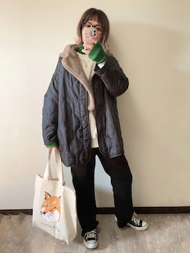 「ECRIRE（エクリール）のアイテム（ジャケット/アウター）」を使った、きな☆ki_naさん（レディース・153cm）の冬コーディネート