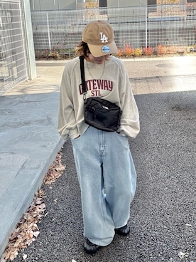 「アイテム（キャップ）」を使った、きな☆ki_naさん（レディース・153cm）の冬コーディネート